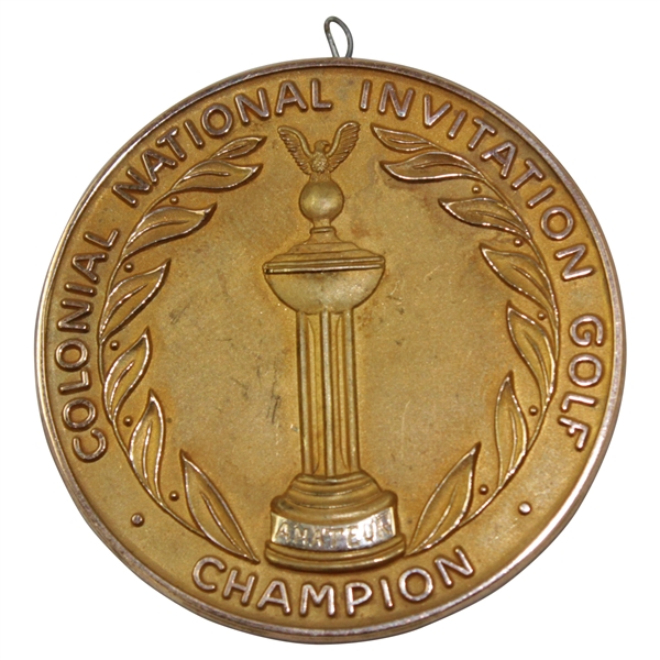 Charles Coody's 1963 Colonial National Invitational Contestant Gold Filled Golf Medal