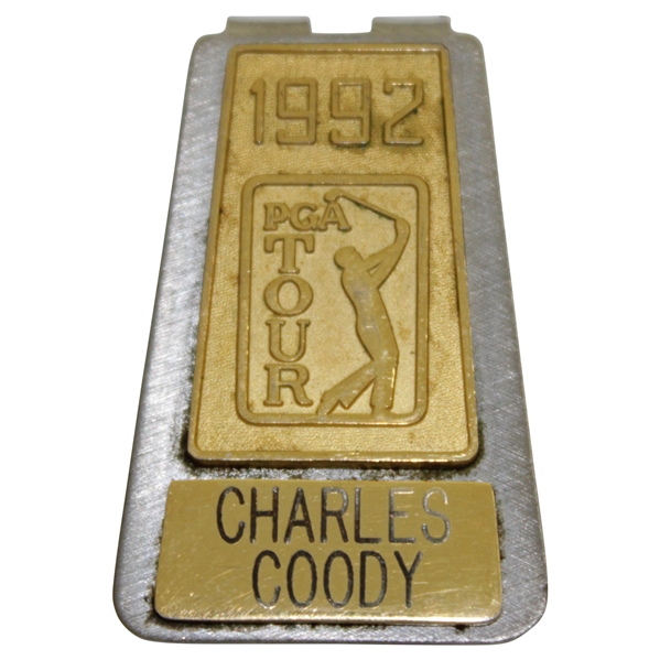 Charles Coody's Personal 1992 PGA Tour Money Clip/Badge