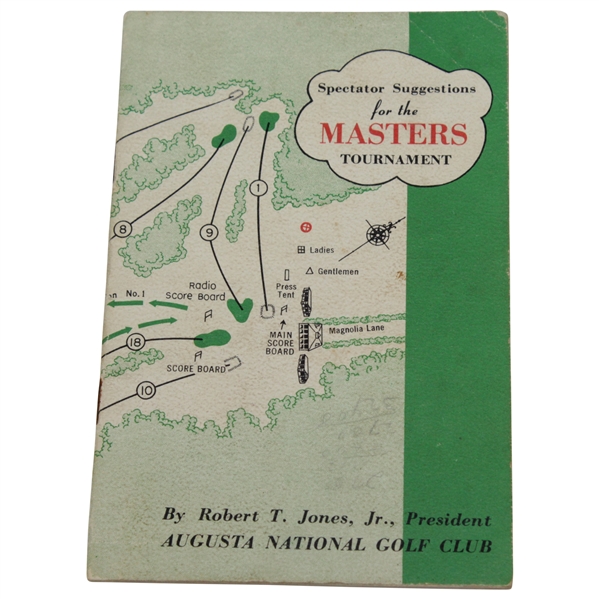 1954 Masters Tournament Spectator Guide - Sam Snead Winner