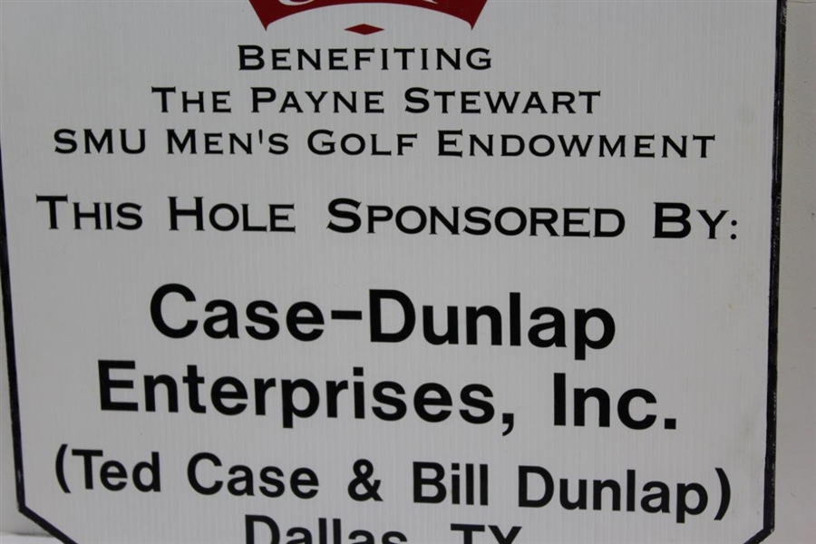 Payne Stewart & Tiger Woods Autographed 'The Payne Stewart Cup' Hole Sign JSA ALOA