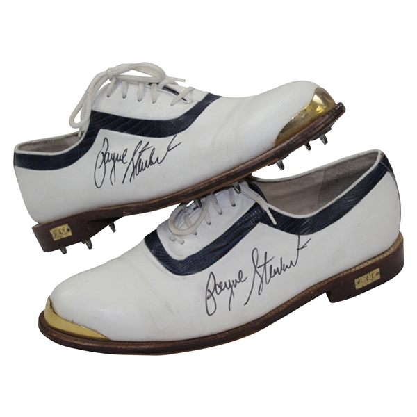 Payne Stewart Dual Signed Purported Tournament Worn FORE Golf Shoes JSA FULL #Z14378