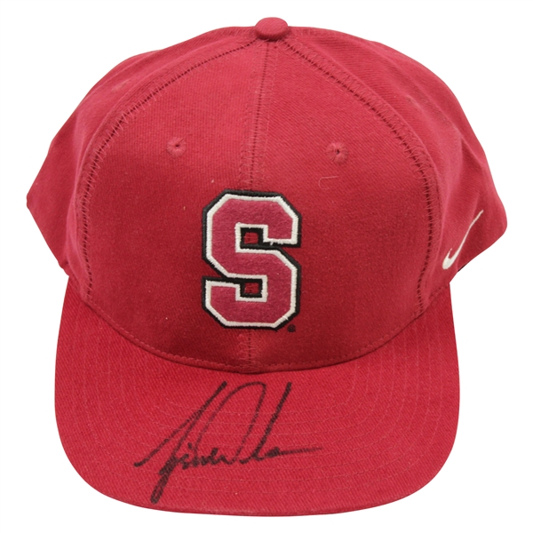 Tiger Woods Signed Red Stanford Nike Hat PSA/DNA Letter #B16902