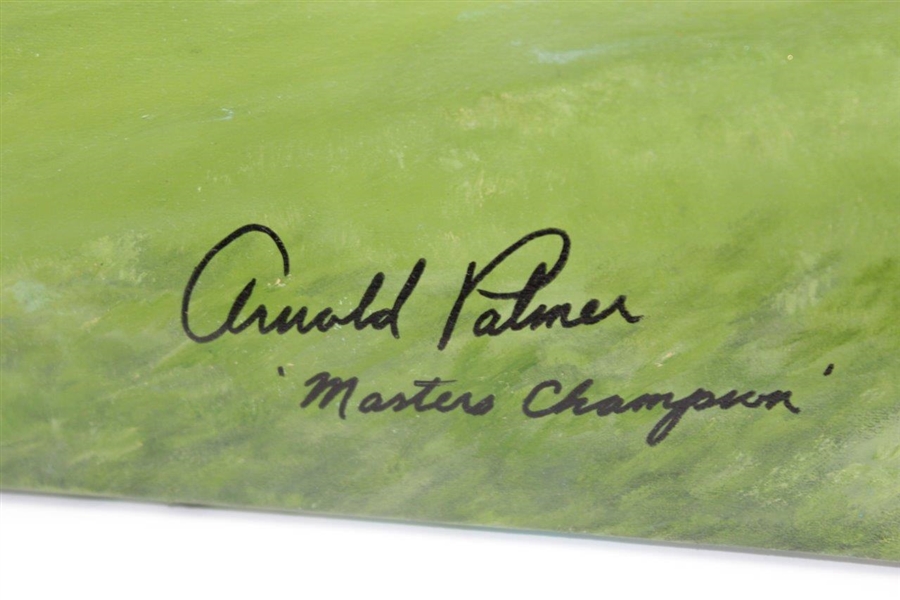Arnold Palmer Signed Original 1/1 Augusta National Amen Corner Bill Waugh Canvas Painting JSA ALOA