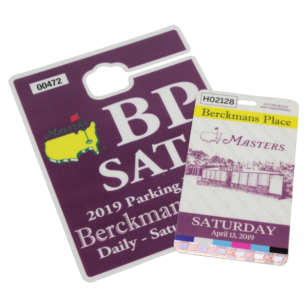 2019 Masters Tournament Berckmans Place Saturday Badge & Parking Pass