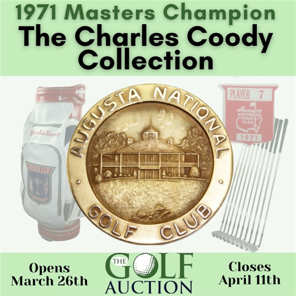 Charles Coody's 2020 Signed Masters Club Dinner Menu - Tiger Woods Host JSA ALOA