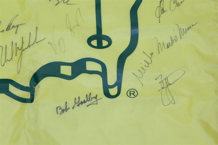 Arnold Palmer, Mickelson & 15 other Champs Signed Masters Undated House Flag JSA ALOA