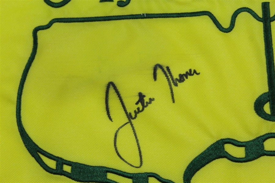 Justin Thomas Signed Undated Masters Embroidered Flag with Personalization Removed JSA #LL49610