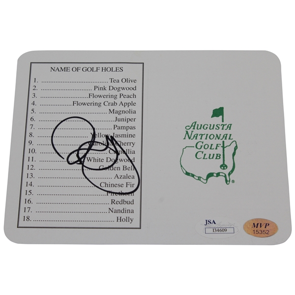 Rory Mcilroy Signed Augusta National Golf Club Scorecard JSA #I34609