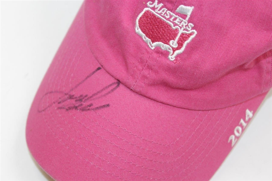 Jordan Spieth Signed 2014 Masters Tournament Pink Hat - First Masters JSA ALOA