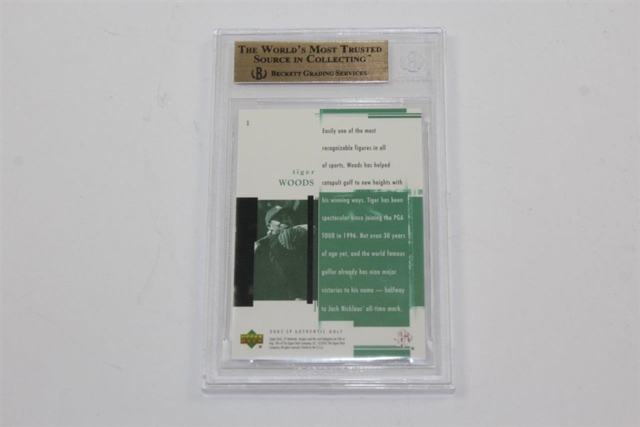 Tiger Woods 2005 SP Authentic Golf #1 Card GEM MINT 9.5 BECKETT 0005801868
