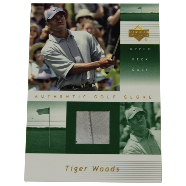 Tiger Woods Upper 2002 Deck Authentic Golf Glove Golf Card