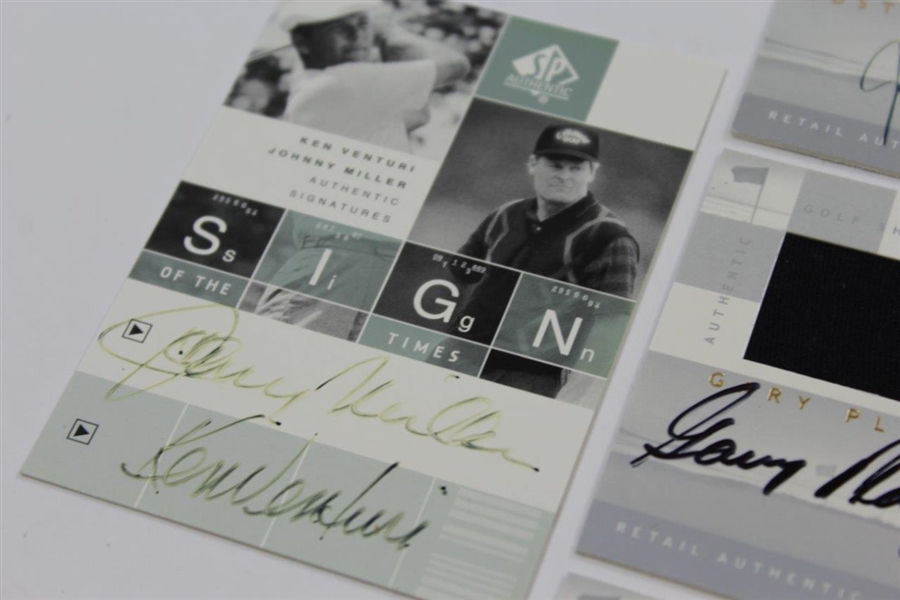 Five (5) Signed Upper Deck Golf Cards - Sign of the Time & Fairway Fabrics - Player, Venturi, & others JSA ALOA