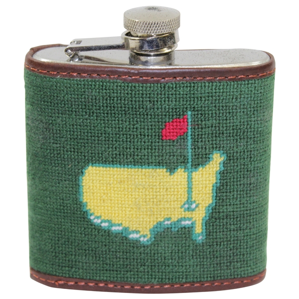Augusta National Smathers & Branson Hand-Stitched Needlepoint Masters Clubhouse Flask