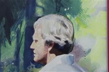 Original Arnold Palmer & Jack Nicklaus at Sahalee Painting by Jess Cauthorn - Framed