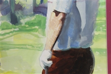 Original Arnold Palmer & Jack Nicklaus at Sahalee Painting by Jess Cauthorn - Framed
