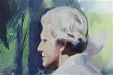 Original Arnold Palmer & Jack Nicklaus at Sahalee Painting by Jess Cauthorn - Framed