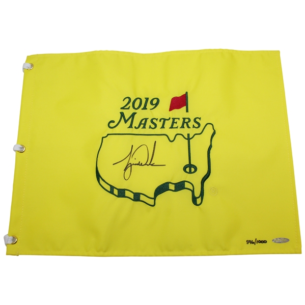 Tiger Woods Signed Ltd Ed 2019 Masters Embroidered 596/1000 Flag #BAM164581 with Box