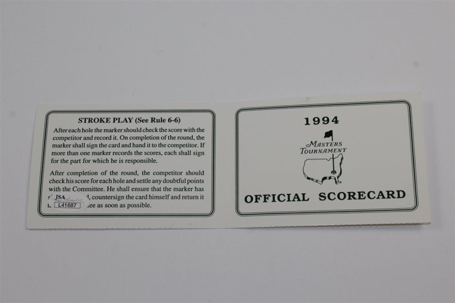 Henry 'H.G.' Picard Signed 1994 Official Augusta National Golf Club Scorecard with '1995' JSA #L41687