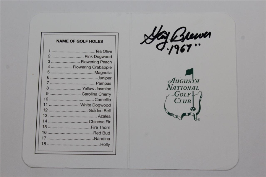 Tommy Aaron, George Archer, & Gay Brewer '1967' Signed Augusta National Golf Club Scorecards JSA & PSA