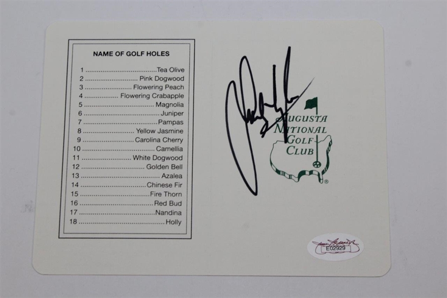 Nick Faldo, Sandy Lyle, Ian Woosnam, & Danny Willet Signed Augusta National Golf Club Scorecards JSA Certs