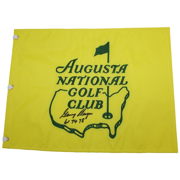 Gary Player Signed Augusta National Golf Club Member Flag with Years Won Notation JSA  ALOA