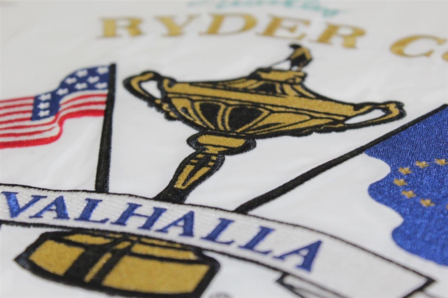 United State Ryder Cup Team Signed Valhalla Embroidered White Flag JSA ALOA