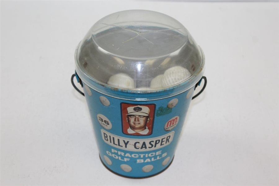Billy Casper Practice Bucket with Lid! - Rarely Seen Lid Has Cracks