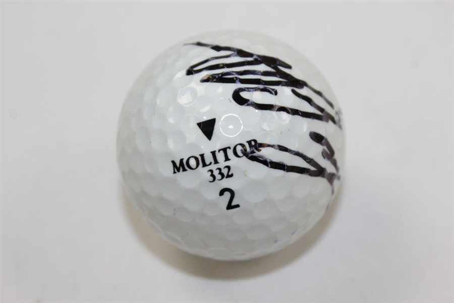 New Masters Starter Lee Elder Signed Spalding Molitor Logo Golf Ball JSA ALOA