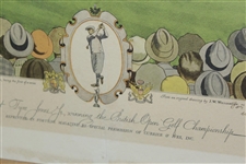 Robert 'Bobby' Jones, Jr. Signed & Personalized Currier & Ives Foldout JSA ALOA