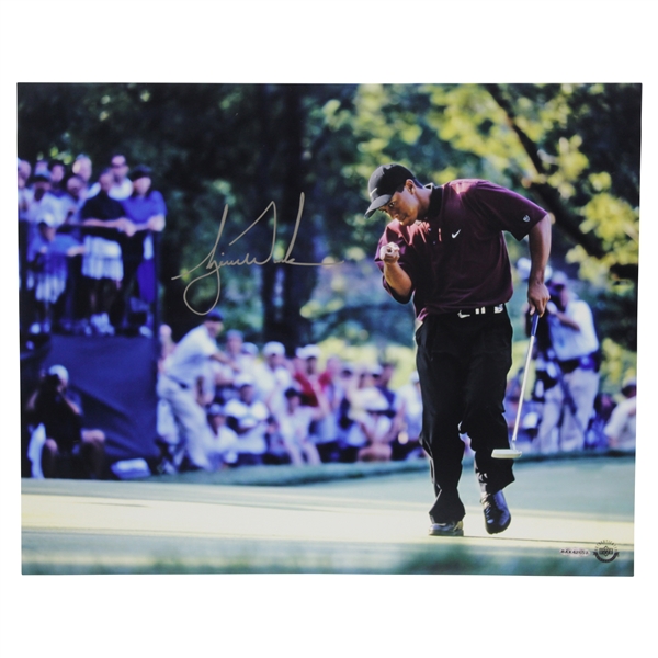 Tiger Woods Signed 16x20 UDA 2000 PGA Point at Cup Photo #BAK42657