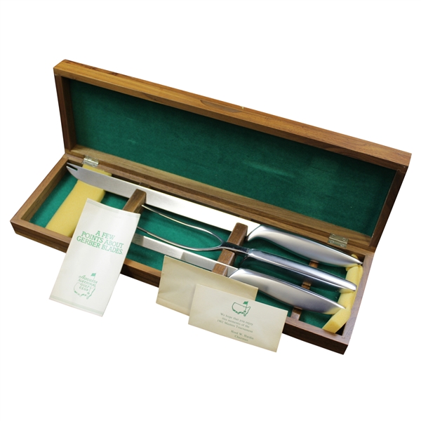 1982 Augusta National Golf Club Masters Tournament Member Gift Set of Three (3) Steak Knives in Box with Cards