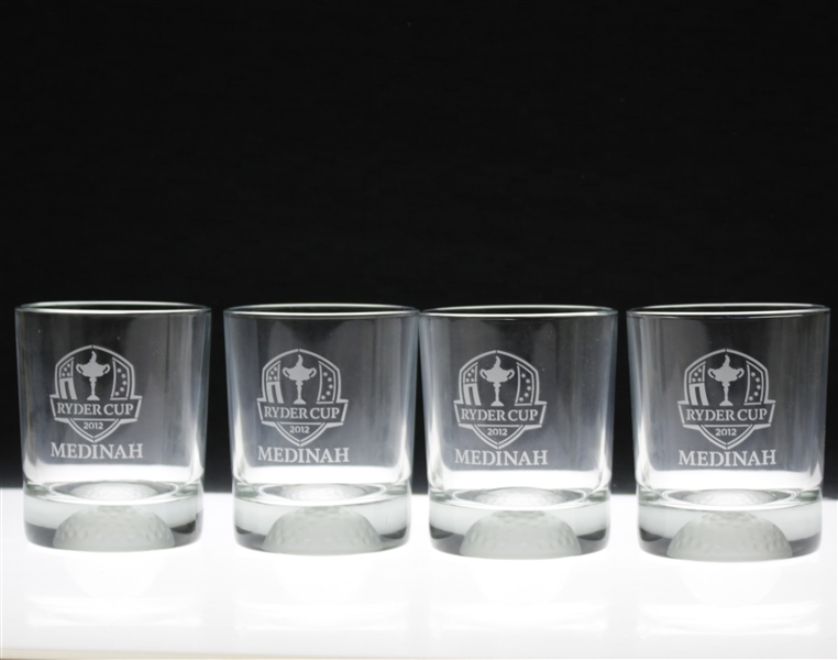 Set of Four (4) 2012 Ryder Cup at Medinah Logo Glasses
