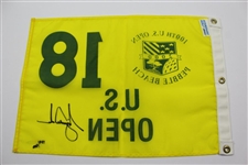 Tiger Woods Ltd Ed Signed 2000 US Open at Pebble Beach Flag #134/500 UDA