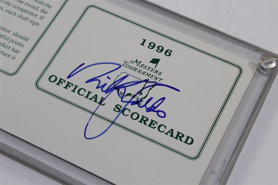 1996 Masters Champ Nick Faldo Signed Scorecard JSA ALOA