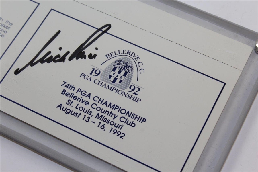 1992 PGA Championship Scorecard Signed by Champion Nick Price JSA ALOA