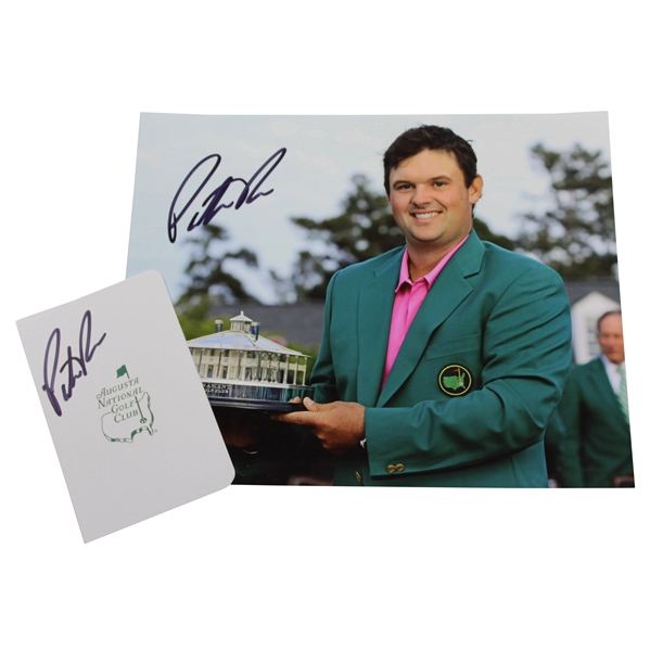 Patrick Reed Signed Augusta National Scorecard & 8x10 Masters Trophy in Green Jacket Photo JSA ALOA