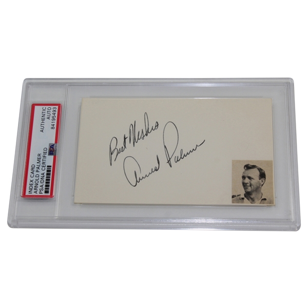Arnold Palmer Signed 3x5 Card with Photo PSA/DNA Slabbed #84195493