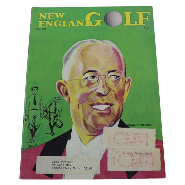 Francis Ouimet on Cover of 1974 New England Golf Magazine - May