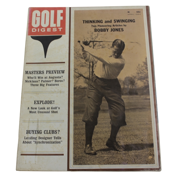 Bobby Jones on Cover of 1964 Golf Digest Magazine - Masters Preview - April