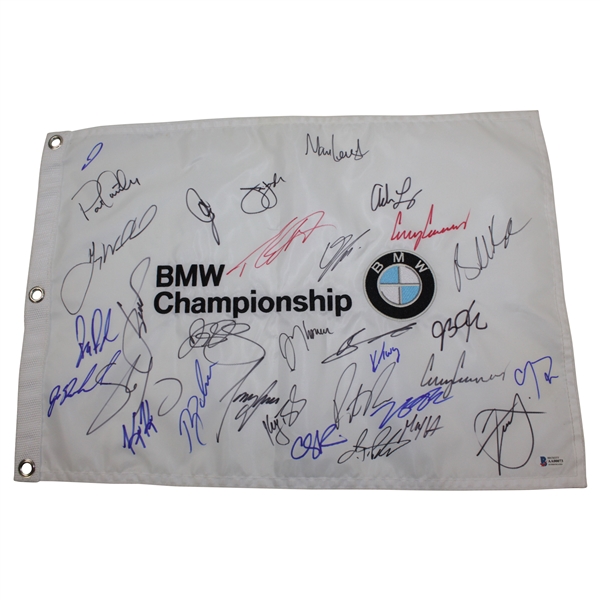 BMW Championship Flag Signed by 28 Stars BECKETT FULL Letter