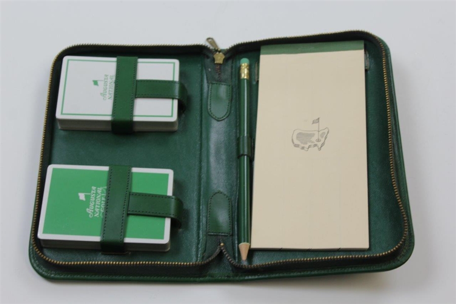 Vintage Masters Tournament Gift A.N.G.C. Playing Cards w/Score Book & Pencil in Leather Case