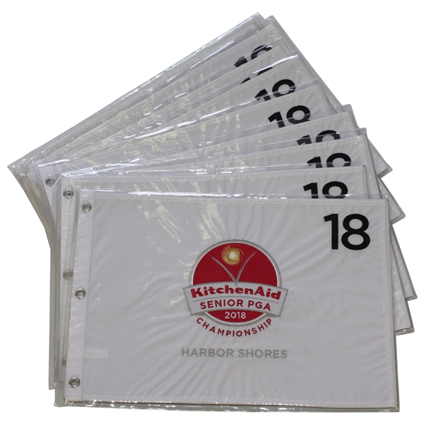 Ten(10) 2018 Senior PGA Championship KitchenAid Embroidered White Flags