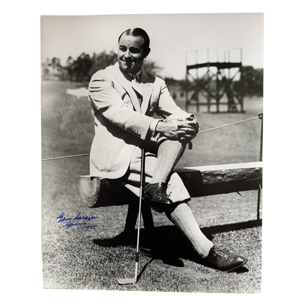 Gene Sarazen Signed Ltd Ed 16x20 B&W Frank Christian Studio Photo w/Squire' & '1935' JSA ALOA