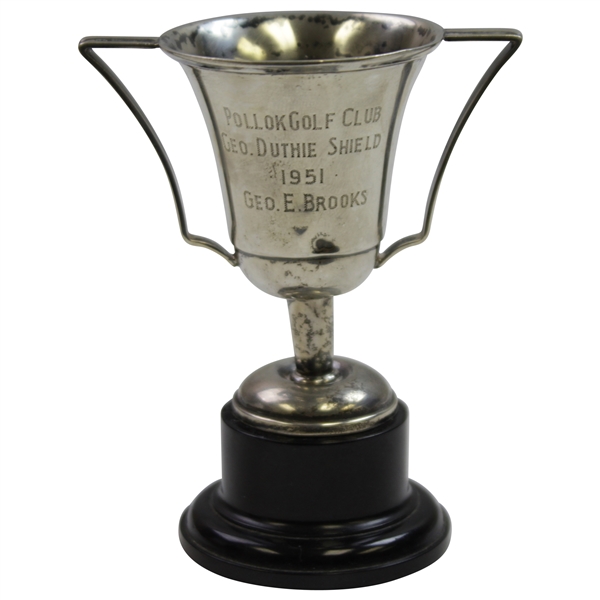 1951 Pollok Golf Club Sterling Silver Geo. Duthie Shield Trophy Won by Geo. E. Brooks