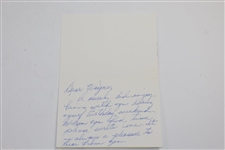 Jean Marshall Signed Hand-Written Note to Wayne Sadler - Bobby Jones Content