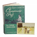 Thirty Years of Golf Championship Golf 1950 Book Signed by Gene Sarazen & Signed Photo JSA ALOA