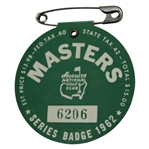 1962 Masters Tournament SERIES Badge #6206 with Original Pin