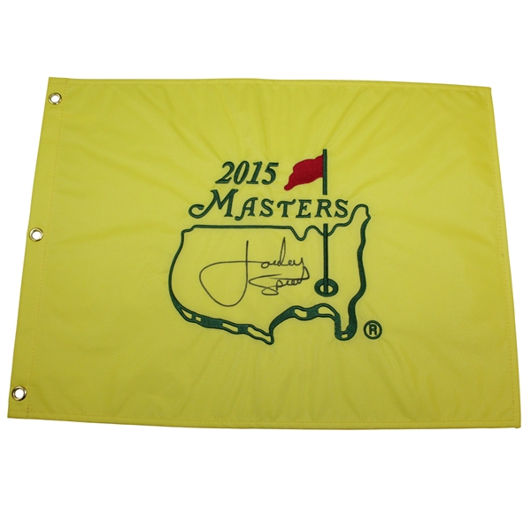 Jordan Spieth Signed 2015 Masters Embroidered Flag JSA ALOA