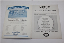 1934 US Open at Merion Cricket Club Program With Seldom Seen Pairing Sheet