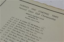 1934 US Open at Merion Cricket Club Program With Seldom Seen Pairing Sheet